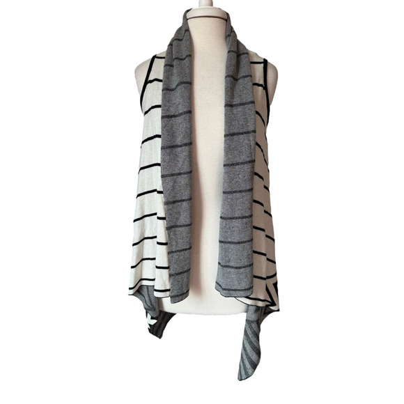 Merona Womens XS Boho Soft Modal Knit Hi-Lo Tunic Vest Cardigan Stripe Zig Zag - Picture 1 of 7